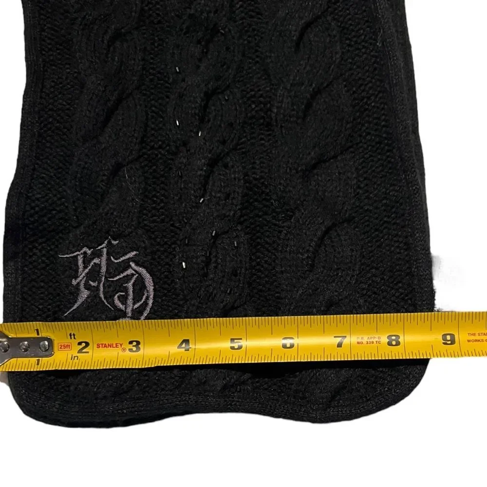 HARLEY-DAVIDSON LADIES BLACK KNIT SCARF WITH LOGO UNDERSTATED BLING
